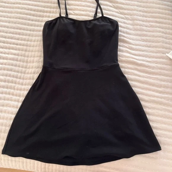 ALO Yoga Black Spaghetti Strap Mini Dress